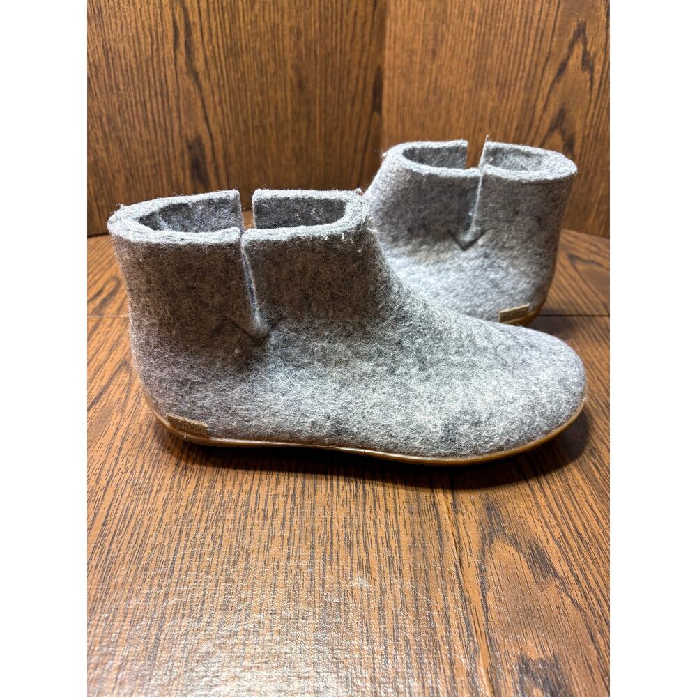 Glerups Unisex Gray Wool Boot Slipper with Honey Rubber Sole Size 37 - Picture 10 of 13